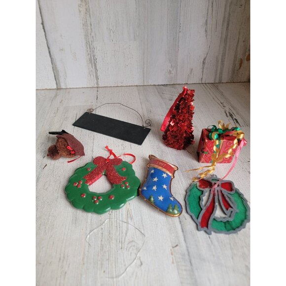 Variety mini Wreath tree gift reindeer‎ ornament Xmas set holiday - Picture 5 of 5